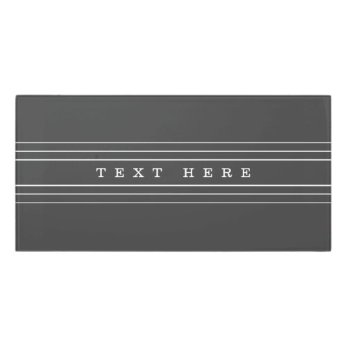 Your Custom Text  Modern Stripes  Dark grey Door Sign