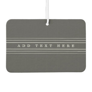 Your Custom Text & Modern Stripes Grey & White Air Freshener