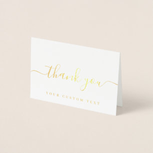Your Custom Text Name Handwritten Script Thank You Foil Card