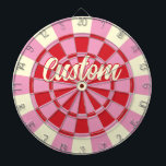 Your Custom Text on Vintage Pink And Red Design Dart Board<br><div class="desc">Personalize with your custom text on Vintage Pink And Red Design Dart Board 🎯Add your text or name by selecting the personalization option. Please let me know if you have additional questions and because Zazzle's customer support handles the customer experience you may reach Zazzle customer support by chat, phone or...</div>