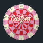 Your Custom Text on Vintage Pink And Red Design Dart Board<br><div class="desc">Personalize with your custom text on Vintage Pink And Red Design Dart Board 🎯Add your text or name by selecting the personalization option. Please let me know if you have additional questions and because Zazzle's customer support handles the customer experience you may reach Zazzle customer support by chat, phone or...</div>