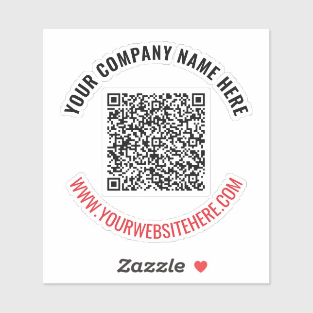 Your Custom Text QR Code Business Sticker Template (Sheet)