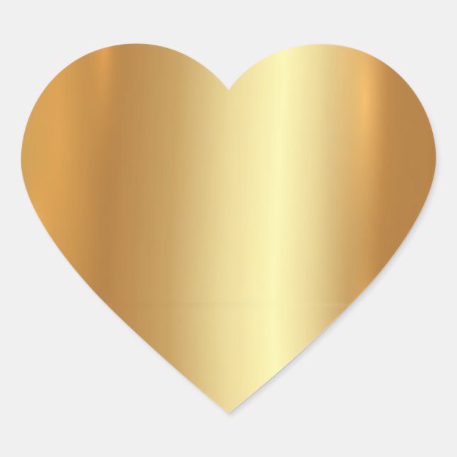Your Custom Text QR Code Logo Template Gold Blank Heart Sticker (Front)