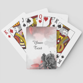 Your Custom Text - Rose on Red Personalized Poker Cards
