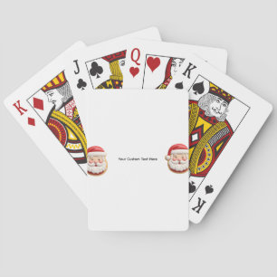 Your Custom Text Santa Cookie Christmas Poker Cards
