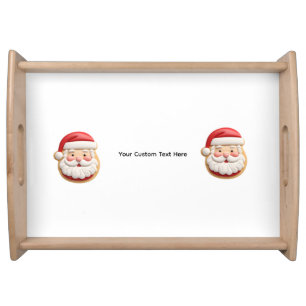 Your Custom Text Santa Cookie Christmas Serving Tray