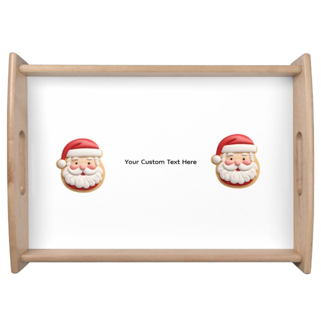 Your Custom Text Santa Cookie Christmas Serving Tray (Front)