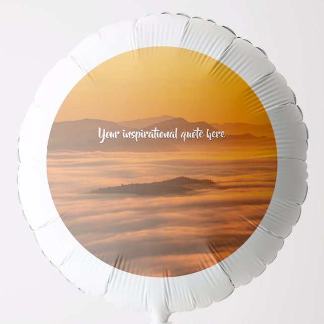 Your custom text sunrise above foggy landscape balloon (Front)