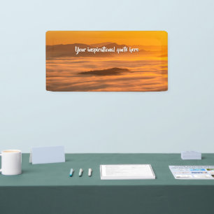 Your custom text sunrise above foggy landscape banner