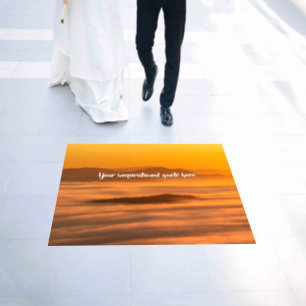 Your custom text sunrise above foggy landscape floor decals