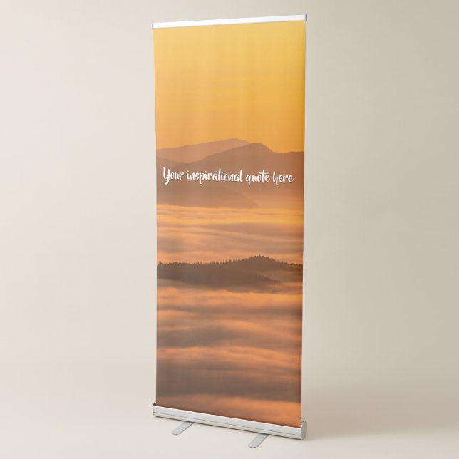 Your custom text sunrise above foggy landscape retractable banner (3/4)