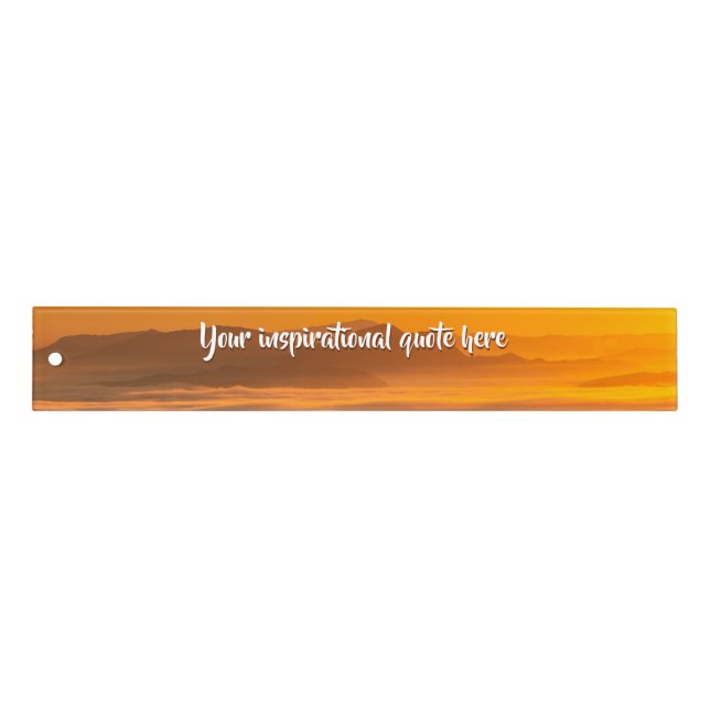 Your custom text sunrise above foggy landscape ruler (Front)