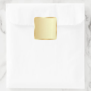Your Custom Text Template Gold Blank Background Square Sticker