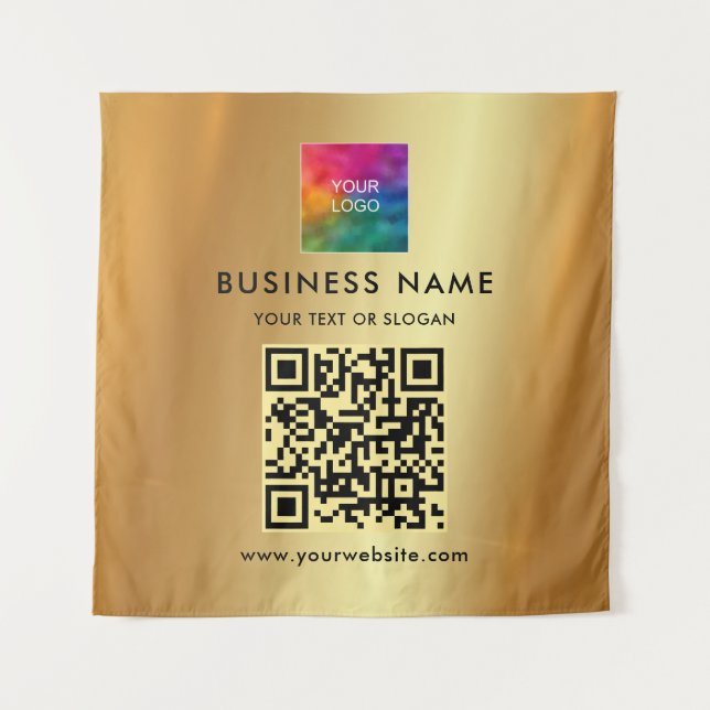 Your Custom Text Upload Company Logo Gold Backdrop (Front)