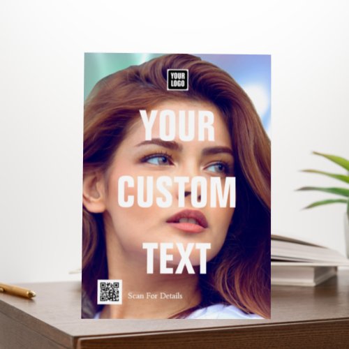 Your Custom Text Woman Hair Salon Logo  QR Code Foam Board