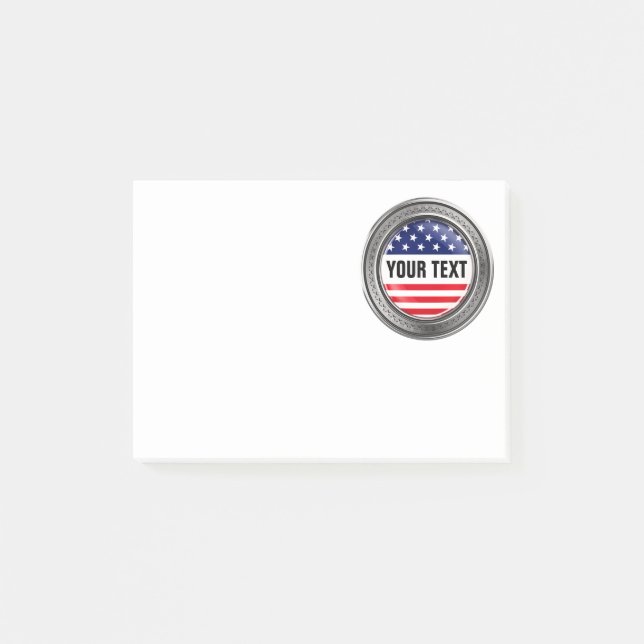 Your custom USA Button Post-it Notes (Front)