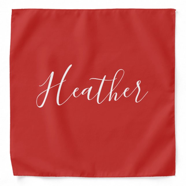 Your Custom White Script on Red Bandana (Front)