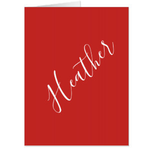 Your Custom White Script on Red Card
