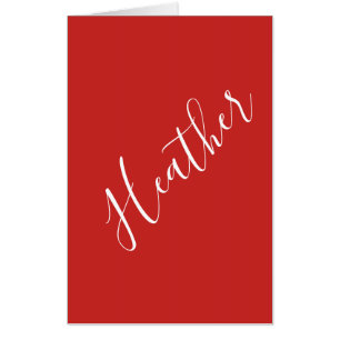 Your Custom White Script on Red Card
