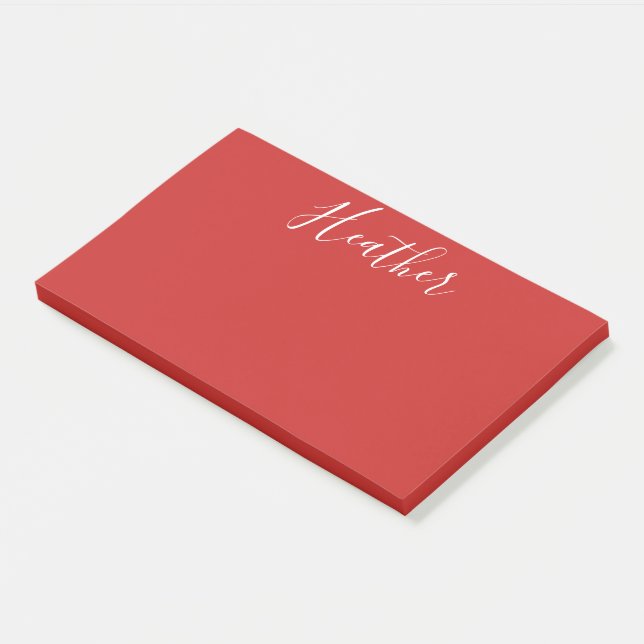 Your Custom White Script on Red Post-it Notes (Angled)