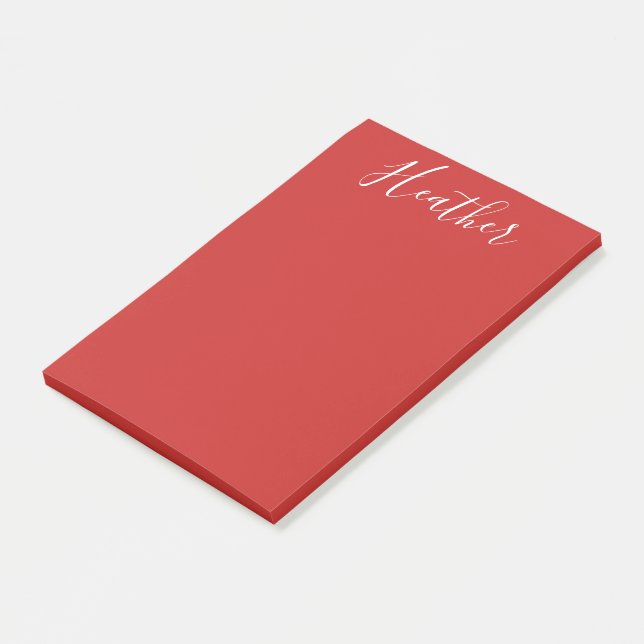 Your Custom White Script on Red Post-it Notes (Angled)