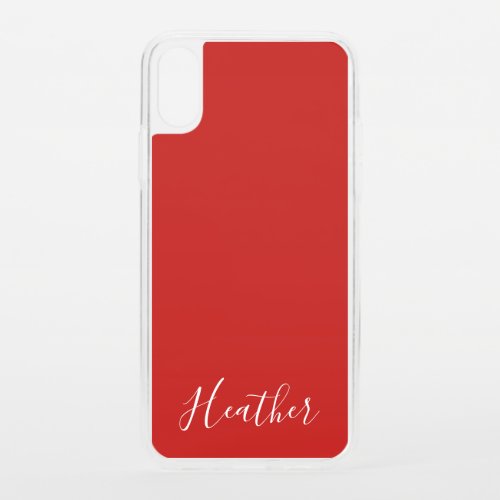 Your Custom White Script on Red iPhone XS Case