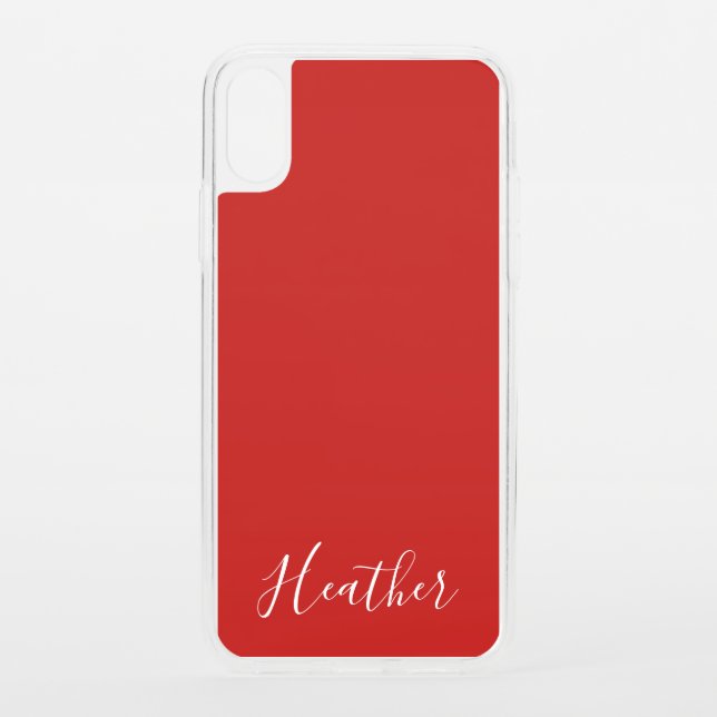 Your Custom White Script on Red Uncommon iPhone Case (Back)
