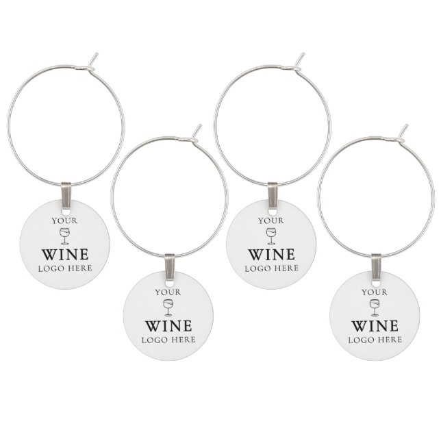Your Custom Wine Logo | White Winery Bar Tasting Charm (Staggered)