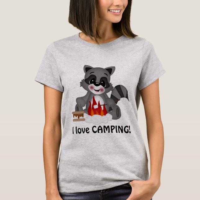 Your Custom Women's Basic T-Shirt Love Camping (Front)