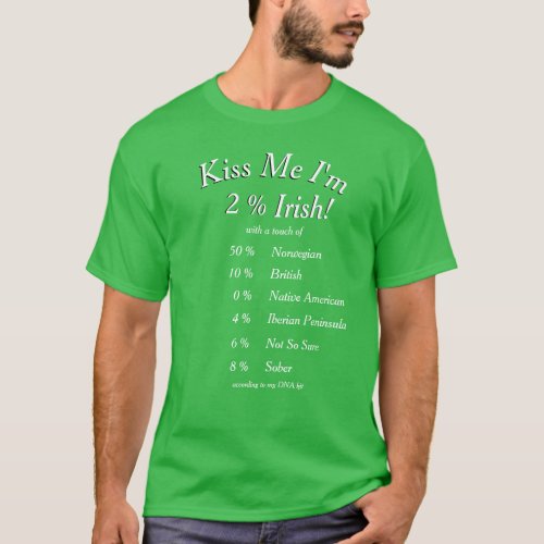 Your Customized DNA Tested Kiss Me Im Irish T_Shirt