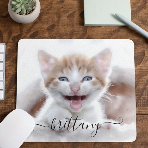 Your Cute Family Pet Kitten Photo Mouse Pad