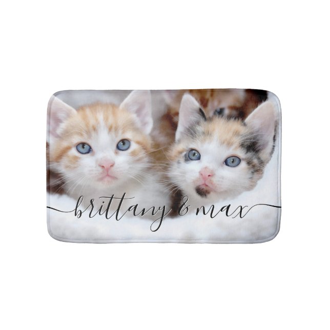 Your Cute Pet Kittens Photo Bath Mat (Front)