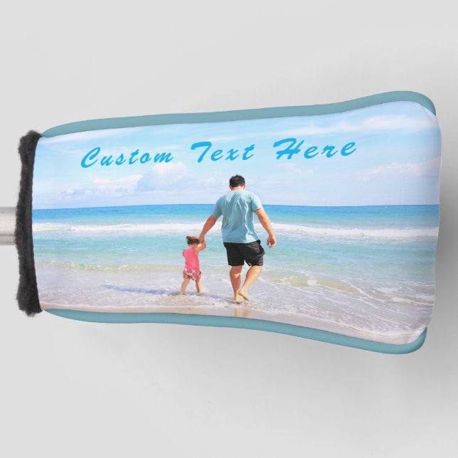 Your Dad Photo Golf Head Cover Gift Custom Text (Front)