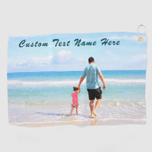 Your Dad Photo Golf Towel Gift with Custom Text