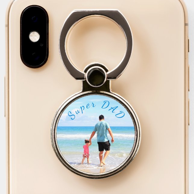 Your Dad Photo Phone Ring Stand Gift Custom Text (Close Up)