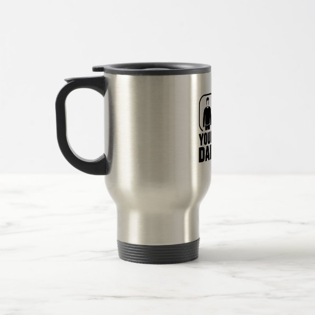 Your Dad vs My Dad Funny Ski Meme Design Travel Mug (Left)