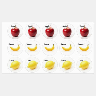 Your Daily Fruit with a Zesty Twist 🍏🍌🍋 Labels
