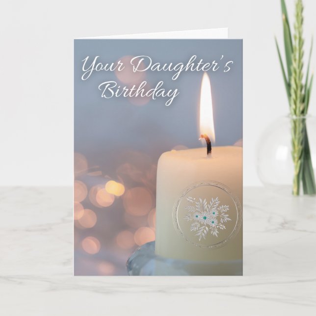 Your Daughters Birthday Remembrance with Candle Card (Front)