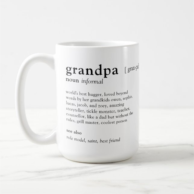 Your Definition of Grandpa Personalized Photo Mug (Left)