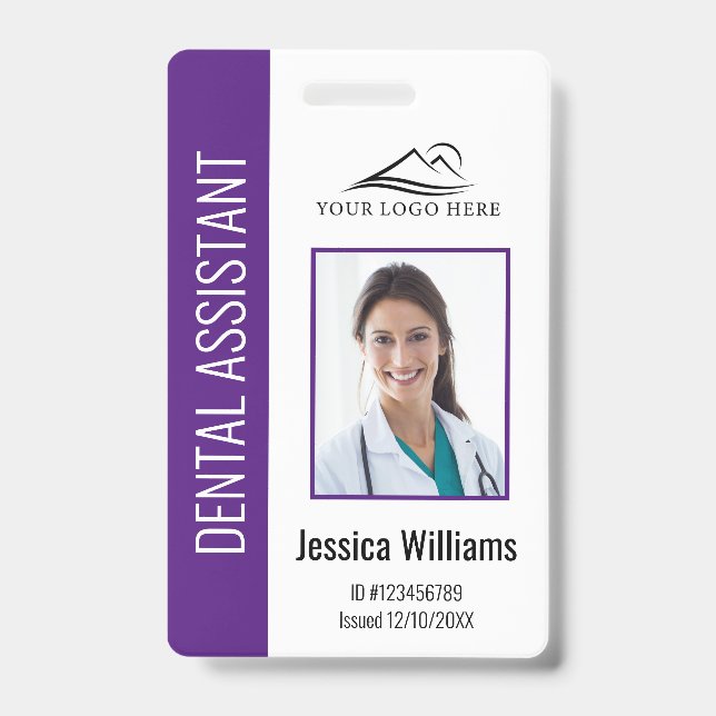 Your Dental Clinic Logo Dentist Employee Photo ID  Badge (Front)