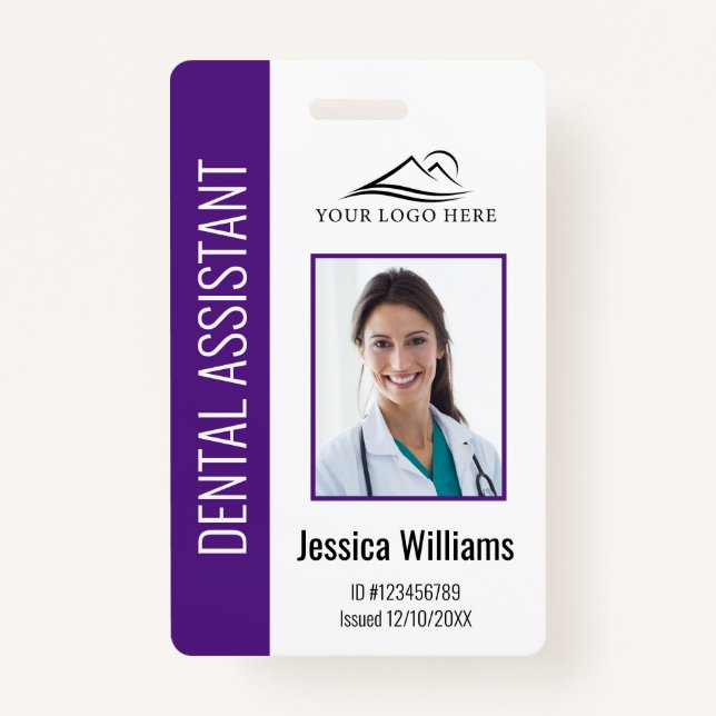 Your Dental Clinic Logo Dentist Employee Photo ID  Badge (Front)