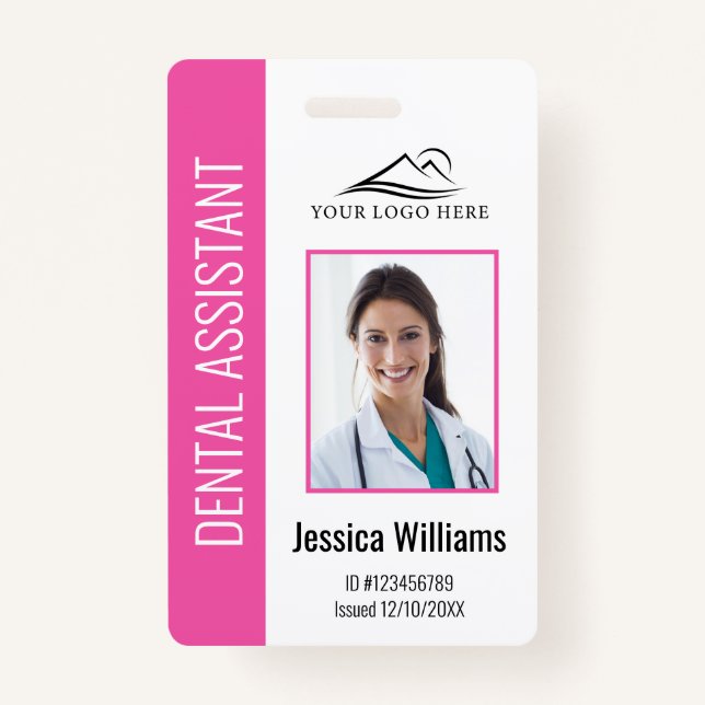 Your Dental Clinic Logo Dentist Employee Photo ID Badge (Front)