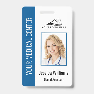 Your Dentist Office Logo Employee Photo ID Blue Badge