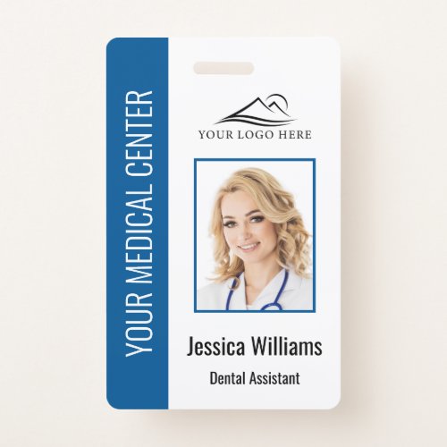 Your Dentist Office Logo Employee Photo ID Blue Badge