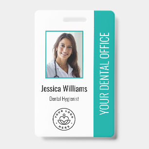 Your Dentist Office Logo Photo ID Teal Badge