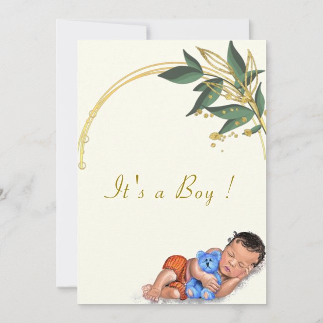 Your Design Baby Boy Shower Invitation Template (Back)