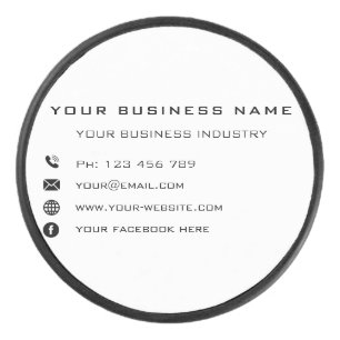 Your Design Branded Business Hockey Puck Example
