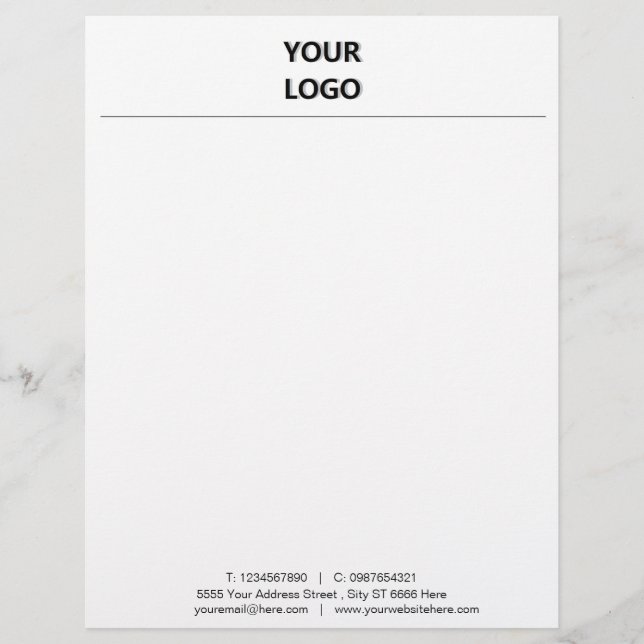 Your Design Branded Business Letterhead Example (Front)