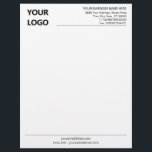 Your Design Branded Business Letterhead Example<br><div class="desc">Custom Fonts and Colors - Design Your Own Simple Personalized Professional Branded Business Letterhead Template with Logo / Office Supplies Stationery - Add Your Logo - Image - Photo or QR Code / and Name - Company / Address / Contact Information / more - Resize and move or remove and...</div>