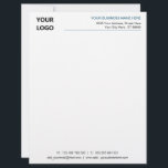 Your Design Branded Business Letterhead Template<br><div class="desc">Custom Colors and Fonts - Design Your Own Personalized Letterhead Example Professional Business Office Letter head Template with Logo / Office Supplies / DStationery - Add Your Logo - Image - Photo or QR Code / and Name - Company / Address / Contact Information - Website / E-mail / Phone...</div>